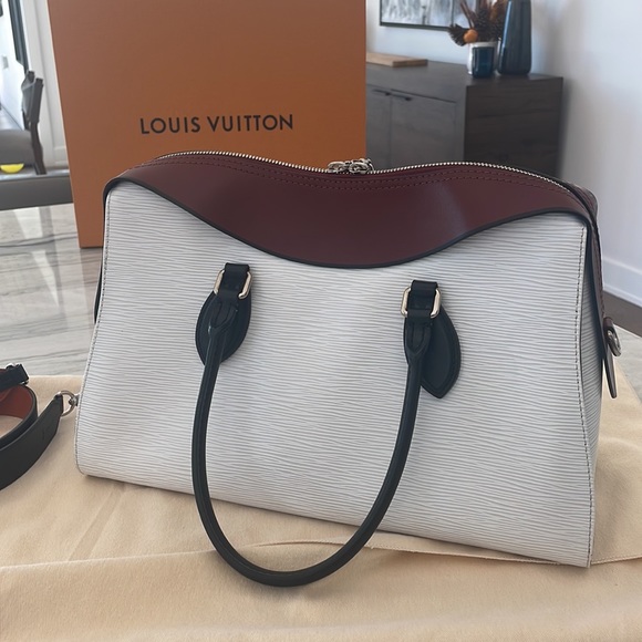 Louis Vuitton Tuileries- white Epi leather with black / brown  GORGEOUS BAG! - Picture 3 of 12
